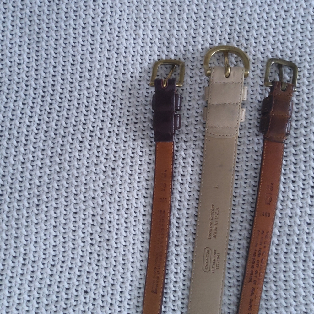 BRITHISH TAN ONLY Vintage Coach Belt Brass Buckel Others In Separate Listings